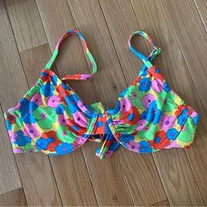 Rainbow flower bathing suit top